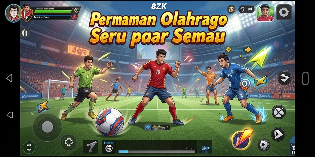 Tampilan seru dari gameplay olahraga di 8ZK.