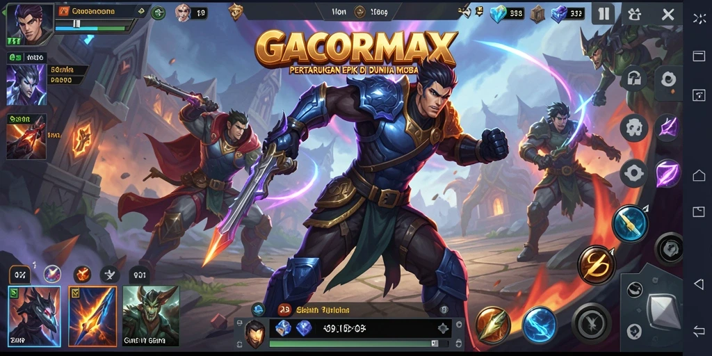 Screenshot utama GACORMAX menampilkan gameplay mendebarkan dan aksi karakter.