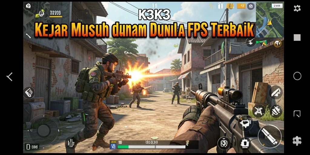 Pengalaman gameplay K3K3 yang menegangkan dalam mode FPS.