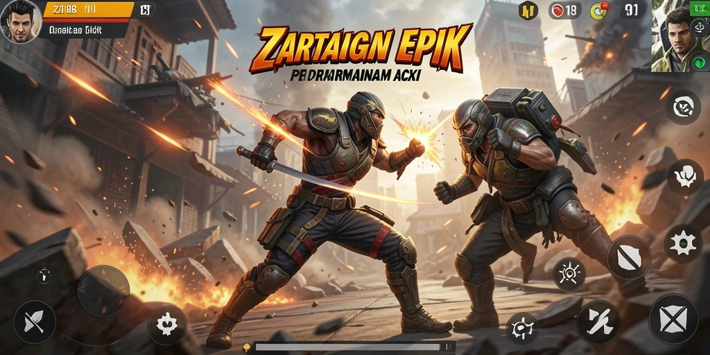 Screenshot menunjukkan aksi pertarungan mendebarkan dalam Z18.